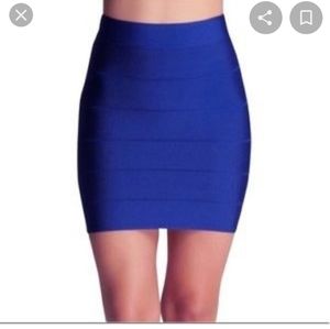 Bcbgmaxazria Blue Mini Bandage Skirt Medium